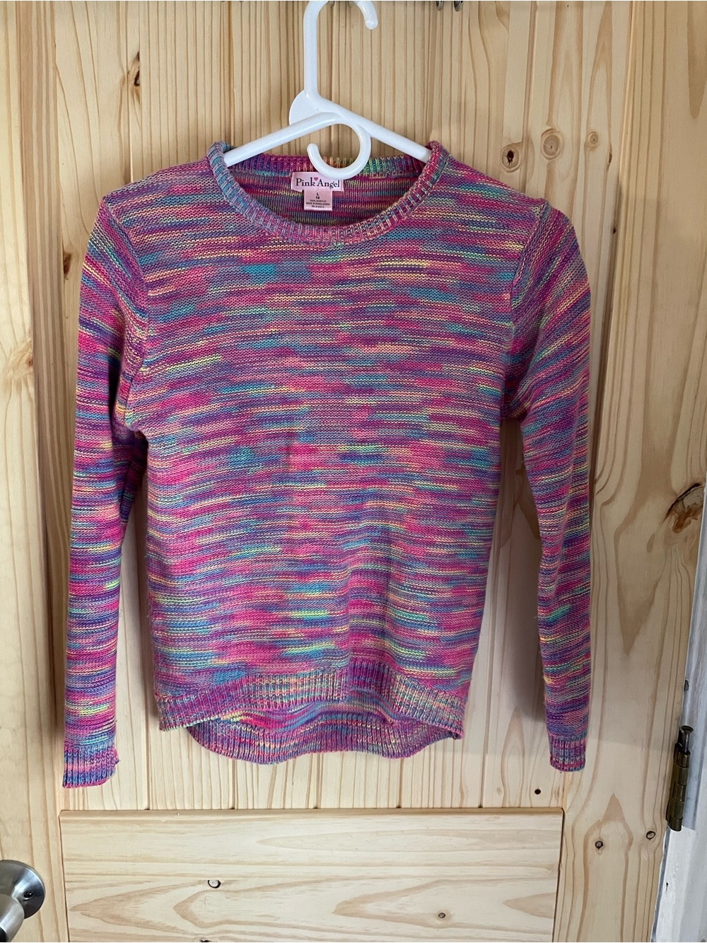 Multicolor Crewneck Sweater in Pink Mix